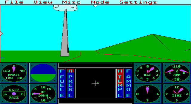 Sierra's 3-D Helicopter Simulator IBM PC/Compatibles Screenshot: Game start.