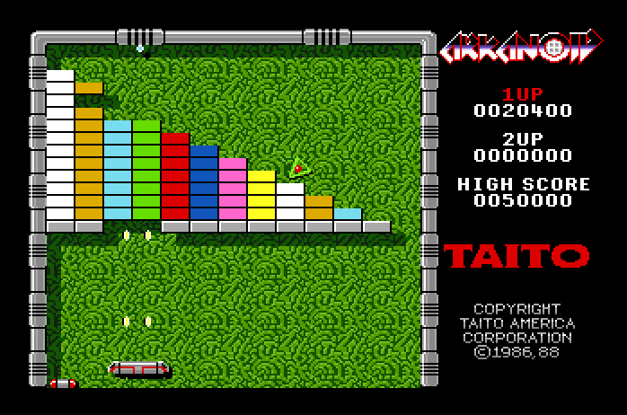 Arkanoid Apple IIgs Screenshot: Use lasers to blast the bricks.
