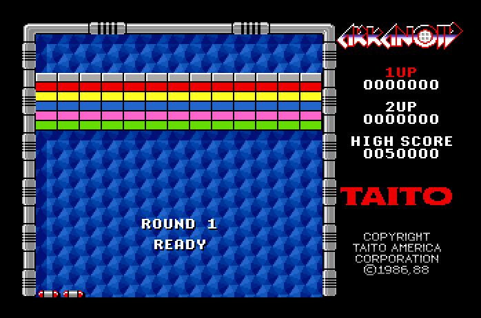 Arkanoid Apple IIgs Screenshot: Ready for round 1?