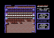 Arkanoid for Commodore 64 - Game demo mode showing round 14.