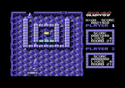 Arkanoid for Commodore 64 - Game demo mode showing round 21.