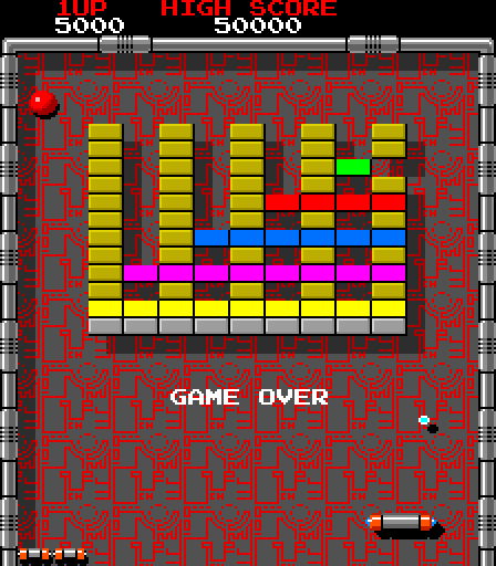 Arkanoid Arcade Screenshot: Game attract mode.