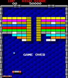Arkanoid for Arcade - Game attract mode; each round has a different brick layout.