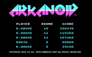 Arkanoid for IBM PC/Compatibles - Title screen and high scores.