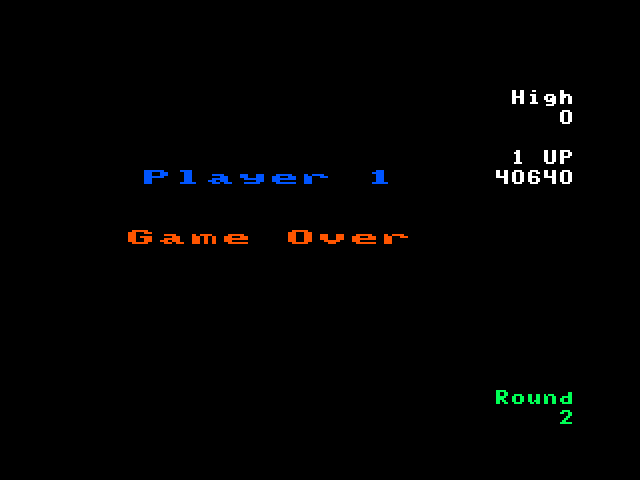 Arkanoid TRS-80 Color Computer Screenshot: Game over.