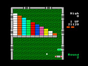 Arkanoid for TRS-80 Color Computer - Start of round 2.
