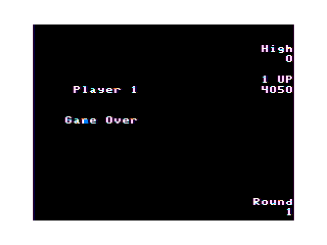 Arkanoid TRS-80 Color Computer Screenshot: Game over.