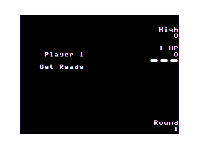 Arkanoid TRS-80 Color Computer Screenshot: Ready player one?