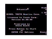 Arkanoid for TRS-80 Color Computer - Title screen.