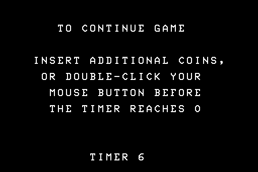 Arkanoid Macintosh Screenshot: You can optionally continue a game.