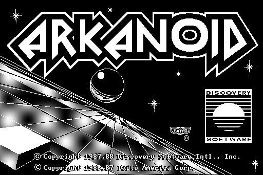 Arkanoid Macintosh Screenshot: Title screen.