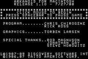 Arkanoid for Macintosh - Credits for version 1.10