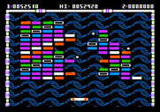 Arkanoid for Apple II - The "D" capsule splits the ball into 3 balls.