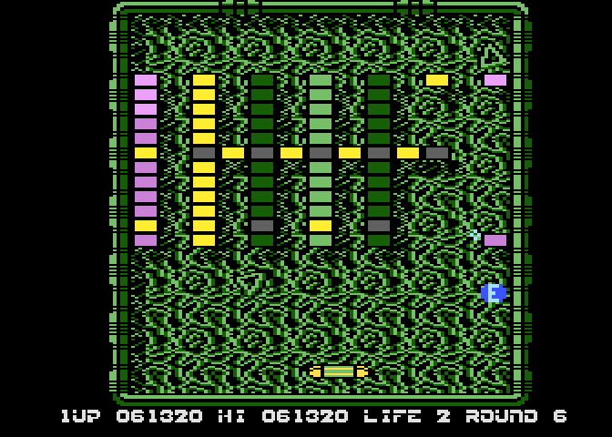 Arkanoid Atari 8-bit Screenshot: Round 6 start.