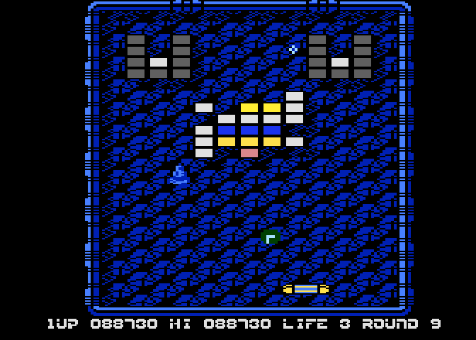 Arkanoid Atari 8-bit Screenshot: Round 9.