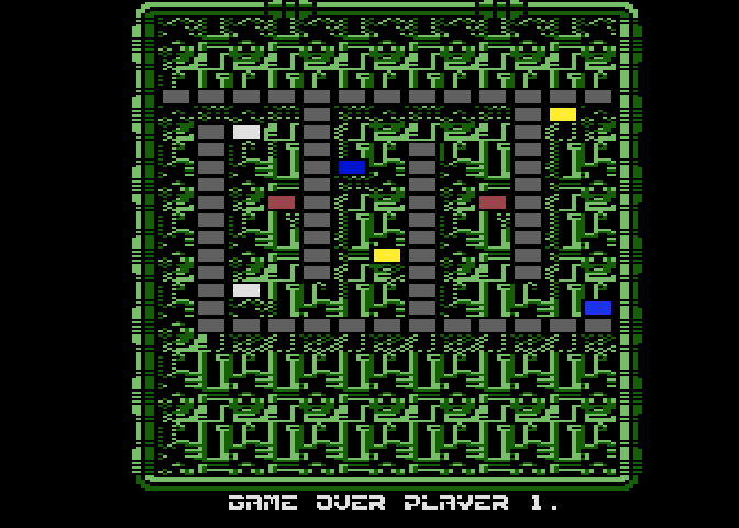 Arkanoid Atari 8-bit Screenshot: Game over.