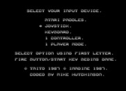 Arkanoid for Atari 8-bit - Title screen and main menu.