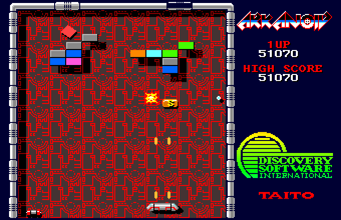 Arkanoid Amiga Screenshot: Only a few vbricks left...