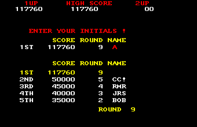 Arkanoid Amiga Screenshot: Game over, but I got a new high score!