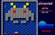 Arkanoid for Amiga - Round 5 is shaped like an alien!