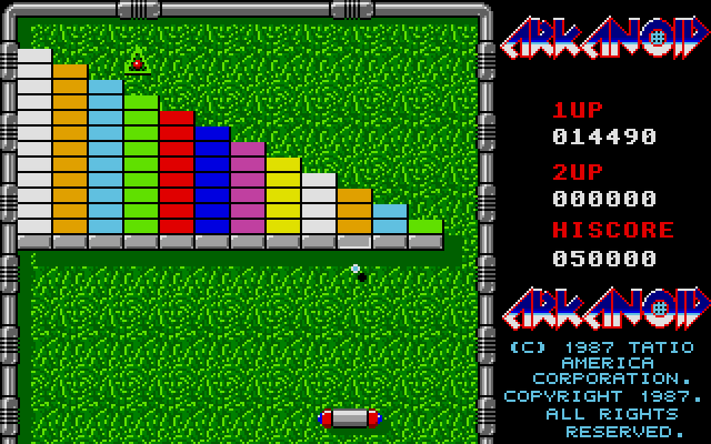 Arkanoid Atari ST Screenshot: Gameplay on round 2.