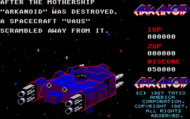 Arkanoid Atari ST Screenshot: Game introduction.