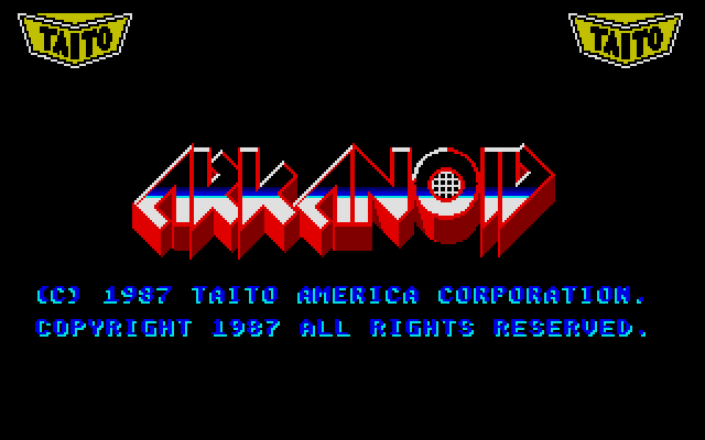 Arkanoid Atari ST Screenshot: Title screen.