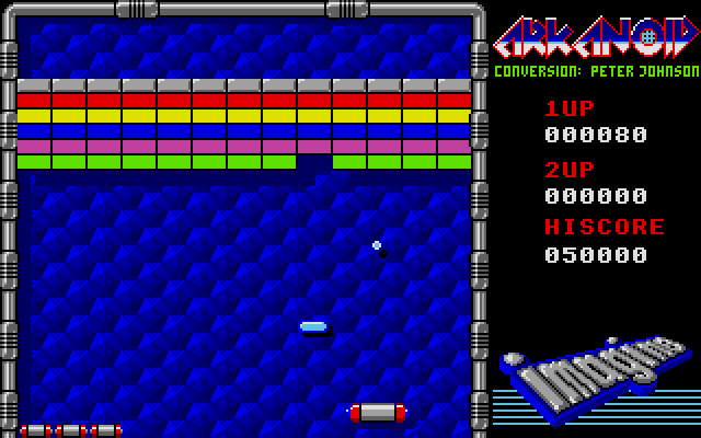 Arkanoid Atari ST Screenshot: Gameplay on round 1.