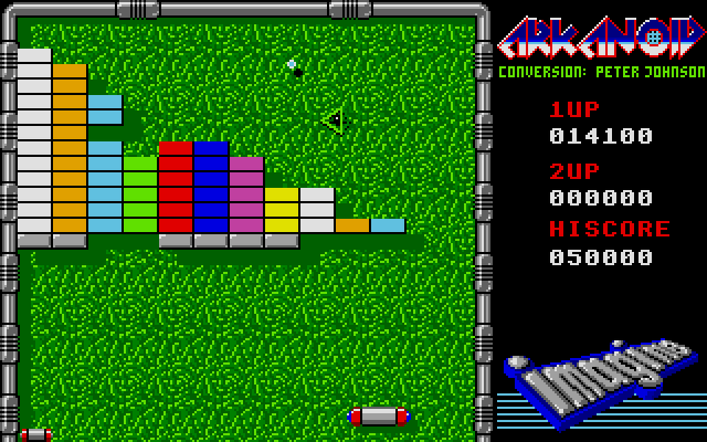 Arkanoid Atari ST Screenshot: Gameplay on round 2.