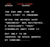 Arkanoid for NES / Famicom - Game demo mode.