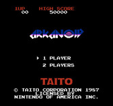Arkanoid for NES / Famicom - Title screen (U.S. version).