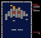 Arkanoid for NES / Famicom - Game over.
