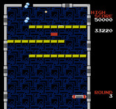 Arkanoid for NES / Famicom - Only one brick to go since gold bricks can't be destroyed!