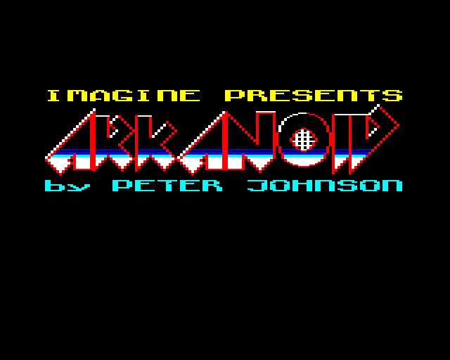 Arkanoid BBC Micro Screenshot: Title screen.