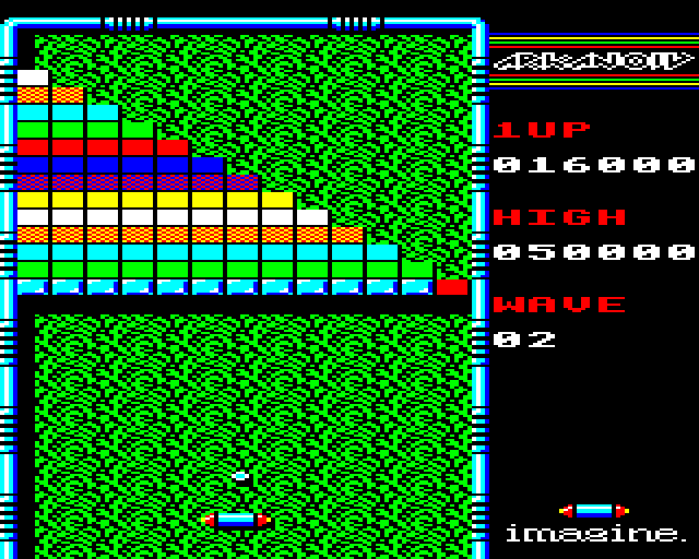 Arkanoid BBC Micro Screenshot: Start of round 2...