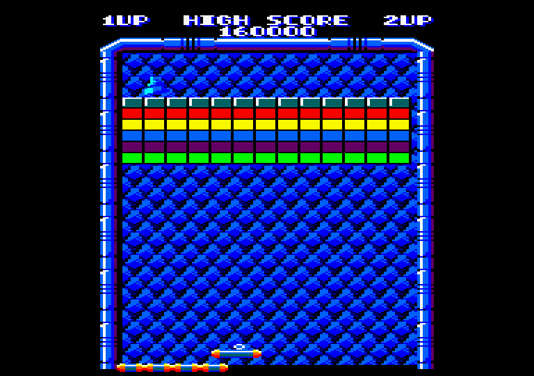 Arkanoid Amstrad CPC Screenshot: Game start.