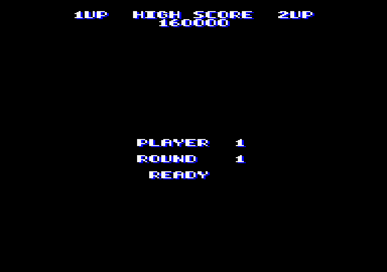 Arkanoid Amstrad CPC Screenshot: Ready to begin round 1?