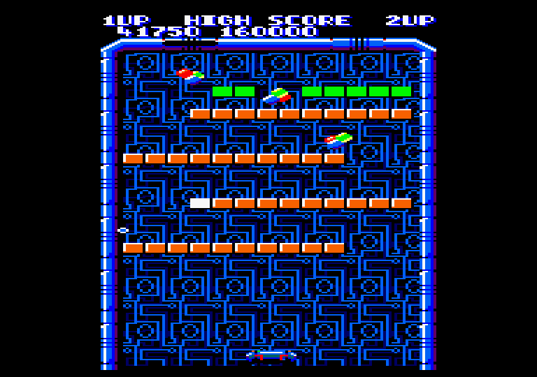 Arkanoid Amstrad CPC Screenshot: Only a few bricks left...