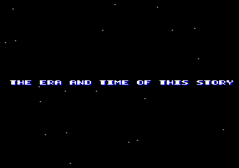 Arkanoid Amstrad CPC Screenshot: Introduction; in the CPC version, the story scrolls horizontally.