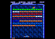 Arkanoid for Amstrad CPC - Indestructible bricks make round 3 tricky.