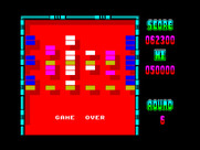 Arkanoid for ZX Spectrum - Game over.