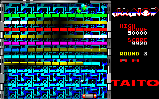 Arkanoid PC-8800 Series Screenshot: Start of Round 3.