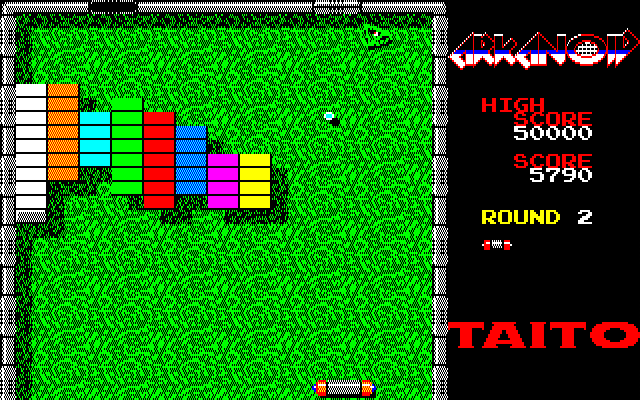 Arkanoid PC-8800 Series Screenshot: Still a few bricks to go...