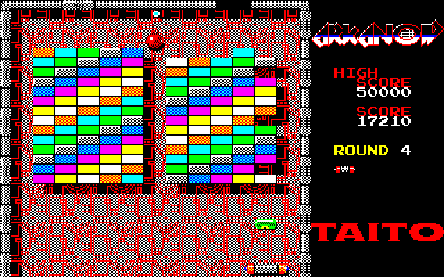 Arkanoid PC-8800 Series Screenshot: Round 4 is a little easier again...