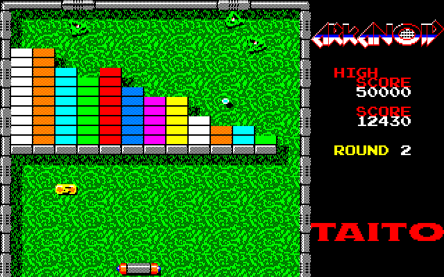 Arkanoid PC-8800 Series Screenshot: Starting Round 2.
