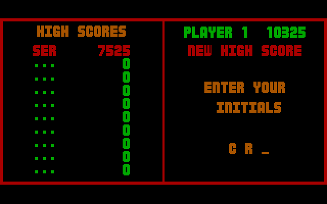 Conquest IBM PC/Compatibles Screenshot: Game over, but I got a new high score!