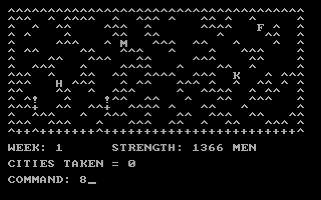 Afghanistan IBM PC/Compatibles Screenshot: The game can also be played in black and white.