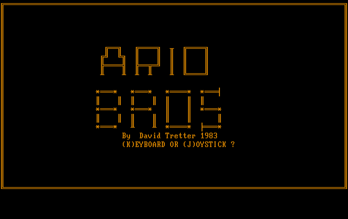 Ario Bros. IBM PC/Compatibles Screenshot: Title screen
