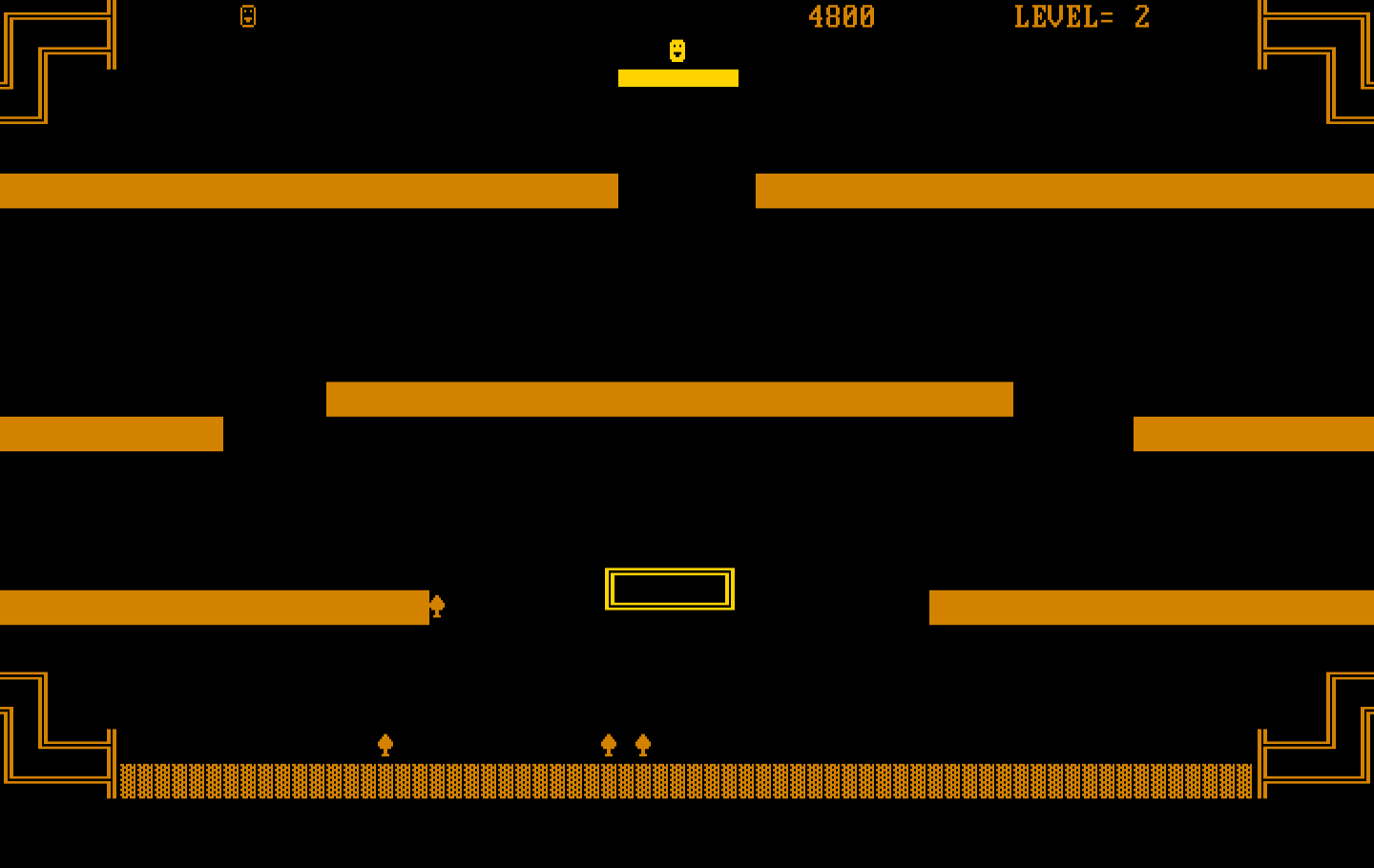 Ario Bros. IBM PC/Compatibles Screenshot: After a life is lost, the player begins again on the platform at the top of the screen.