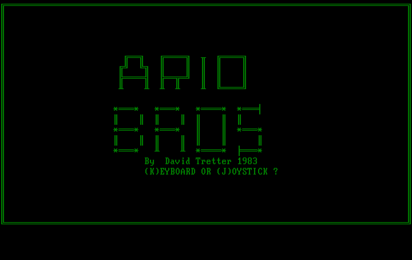 Ario Bros. IBM PC/Compatibles Screenshot: Title screen